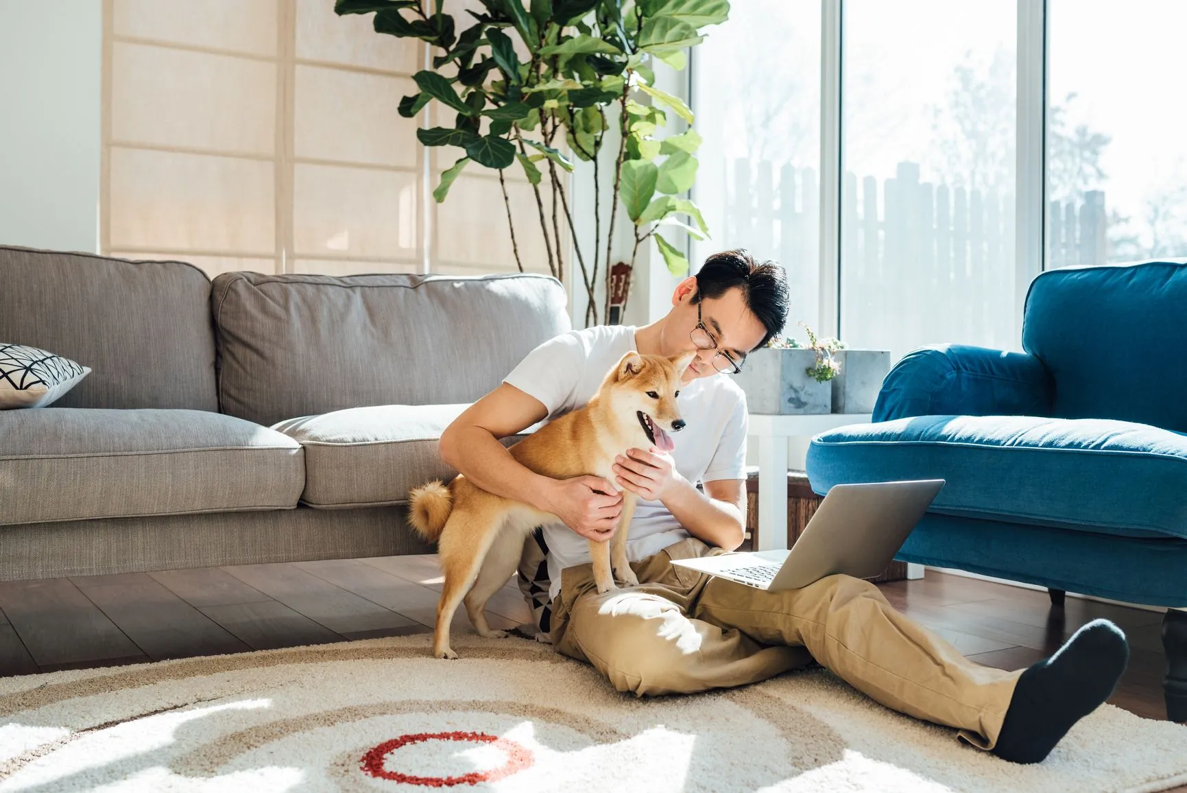 Man with dog