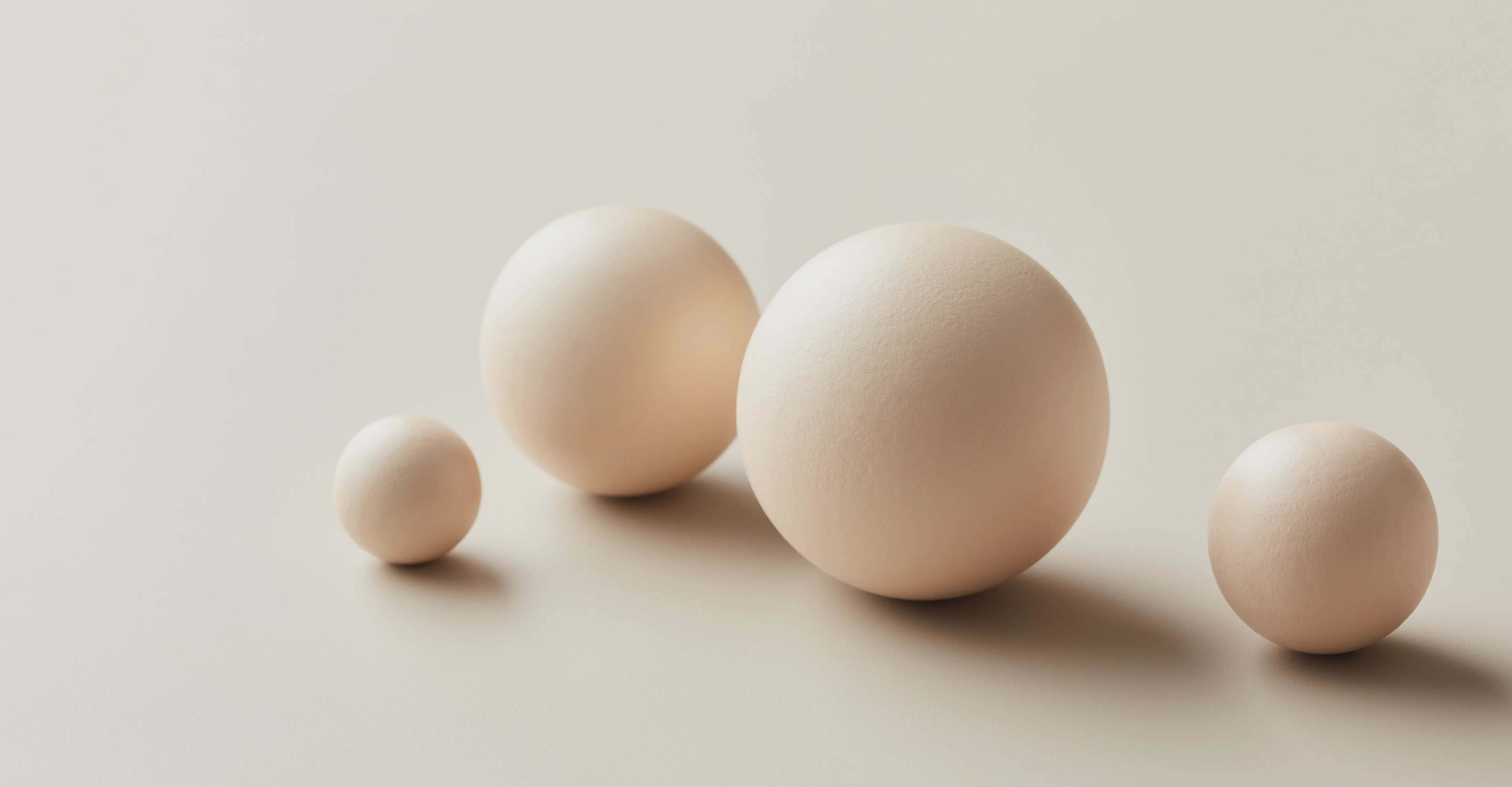 4 eggs of various size